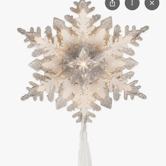 Glittering White Snowflake Tree Topper - Picture 6 of 6